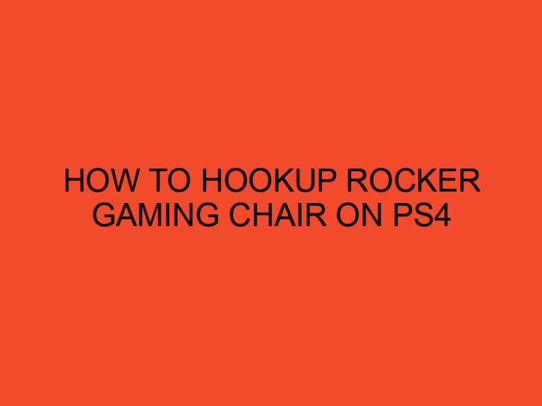 How to Hookup Rocker Gaming Chair on PS4