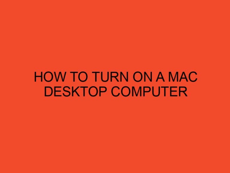 How To Turn on a Mac Desktop Computer