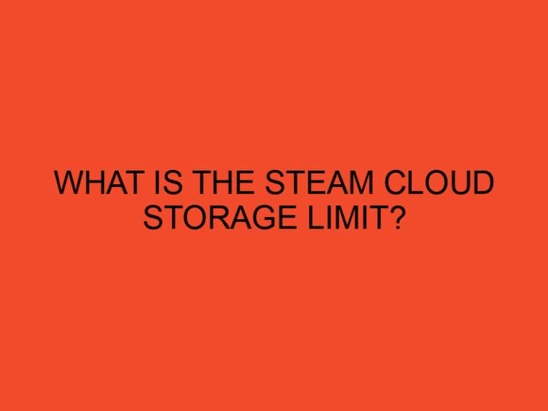 What Is the Steam Cloud Storage Limit?