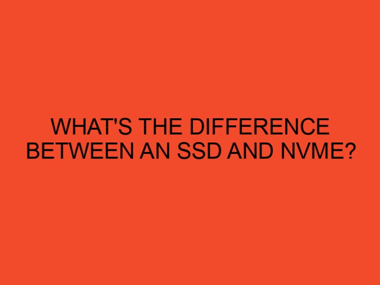 What's the difference between an SSD and NVMe?